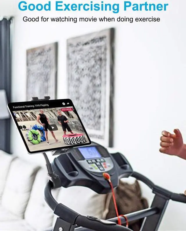 Alt view image 6 of 7 - Gooseneck Spin Bike Tablet Mount Elliptical Treadmill Tablet Holder Indoor Stationary Exercise Bicycle Tablet Stand for iPad Pro/Air/Mini Galaxy Tabs More 4-11 Cell Phones and Tablets