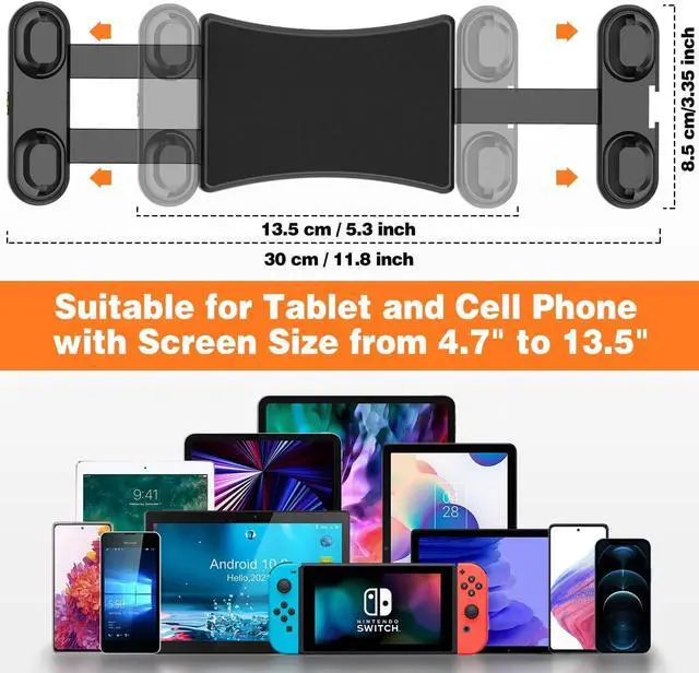 Alt view image 4 of 7 - Drill Base Tablet Holder Heavy Duty Tablet Truck Car Mount for Car Dashboard Truck Vehicle Kitchen Wall Tablet Stand Holder for iPad Pro Air Mini 4.7-13.5 Tablets Smartphones