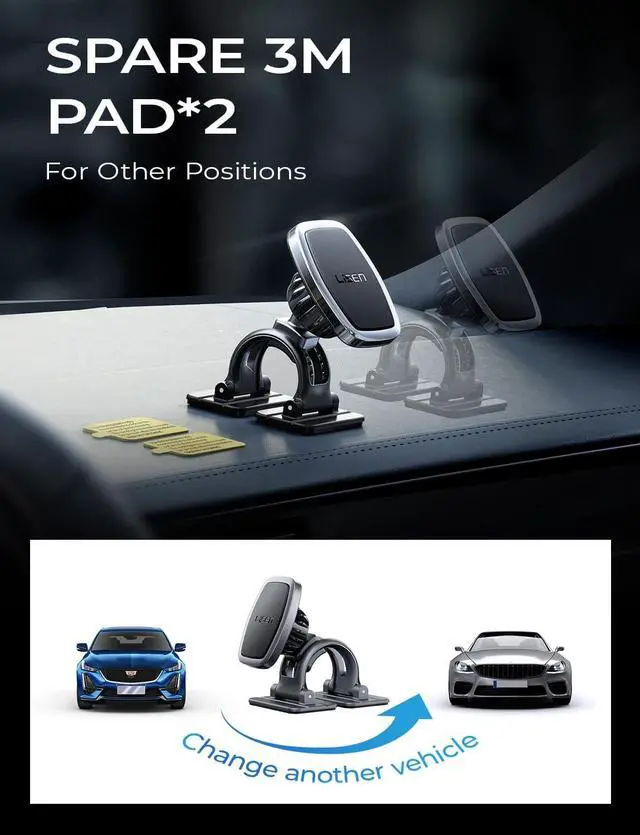 Alt view image 7 of 7 - LISEN Magnetic Car Phone Mount for iPhone and Android with 6 Magnets and Adjustable Arch Design, Black
