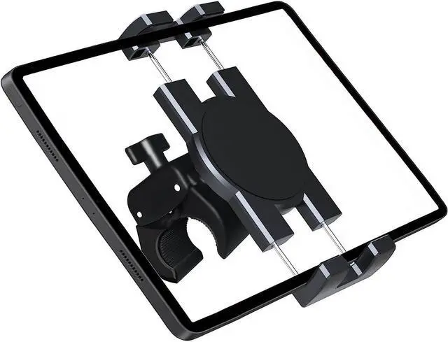 Main image of Timewall Tablet Phone Mount with Clamp, Universal iPad iPhone Holder Stand for Spin Bike, Stationary Exercise Bicycle, Treadmill, Elliptical, Mic Stand, Boat, Handlebar, Fits 5-12.9" Tab Phone