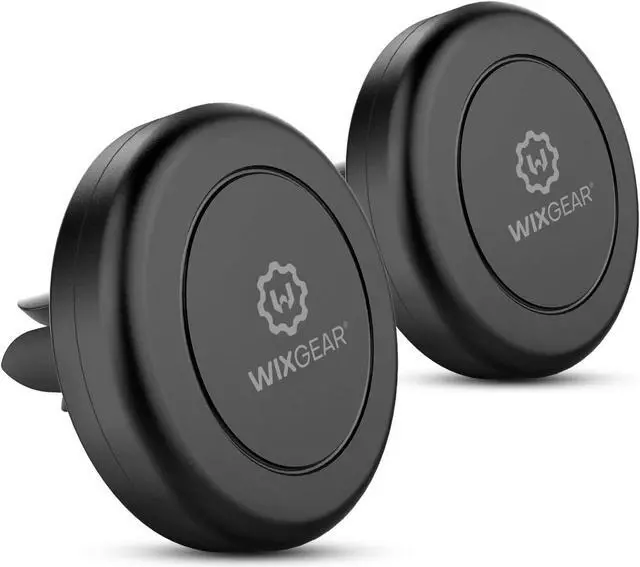 Main image of Magnetic Phone Holder for Car, WixGear [2 Pack] Universal Air Vent Magnetic Phone Mount for Car, Car Phone Holder Mount for Cell Phones and Mini Tablets with 4 Metal Plates