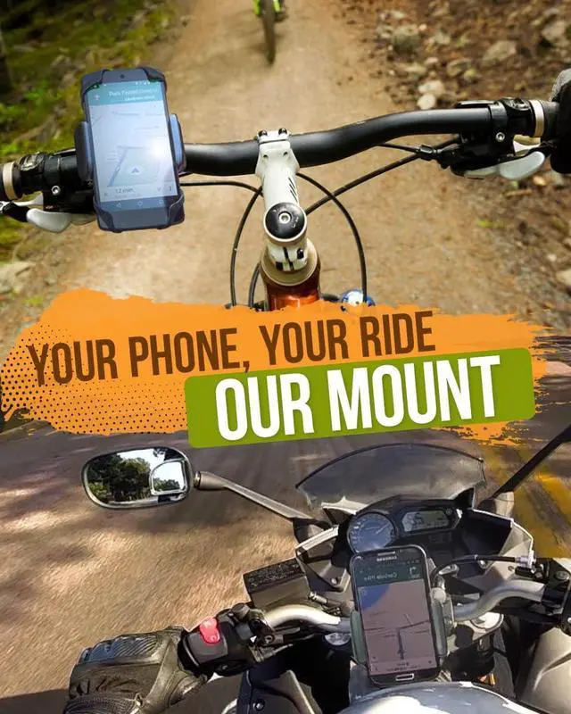 Alt view image 6 of 7 - Bike & Motorcycle Cell Phone Mount - for iPhone 6 (5, 6s Plus), Samsung Galaxy Note or Any Smartphone & GPS - Universal Mountain & Road Bicycle Handlebar Cradle Holder. +100 to Safeness & Comfort