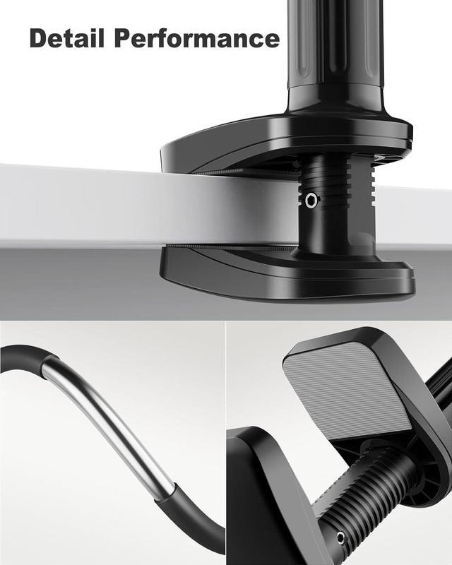 Alt view image 5 of 6 - SAIJI Gooseneck Bed Phone Holder, Flexible Long Arm Phone Mount for Desk, Clip Bracket Clamp Stand for 4.0-6.5'' Mobile Cell Phone Stand Document Camera Nintendo Switch (Black)