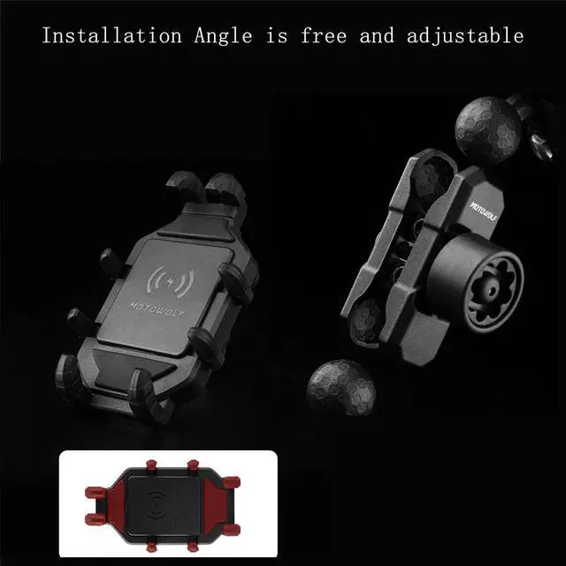 Alt view image 3 of 6 - Phone Holder for Motorcycle Aluminum Alloy Material Sturdy and Base 360°Rotating Suitable Shock Absorption for All Phones Motorcycle Handlebar Phone Mount Motorcycle Mobile Phone Bracket
