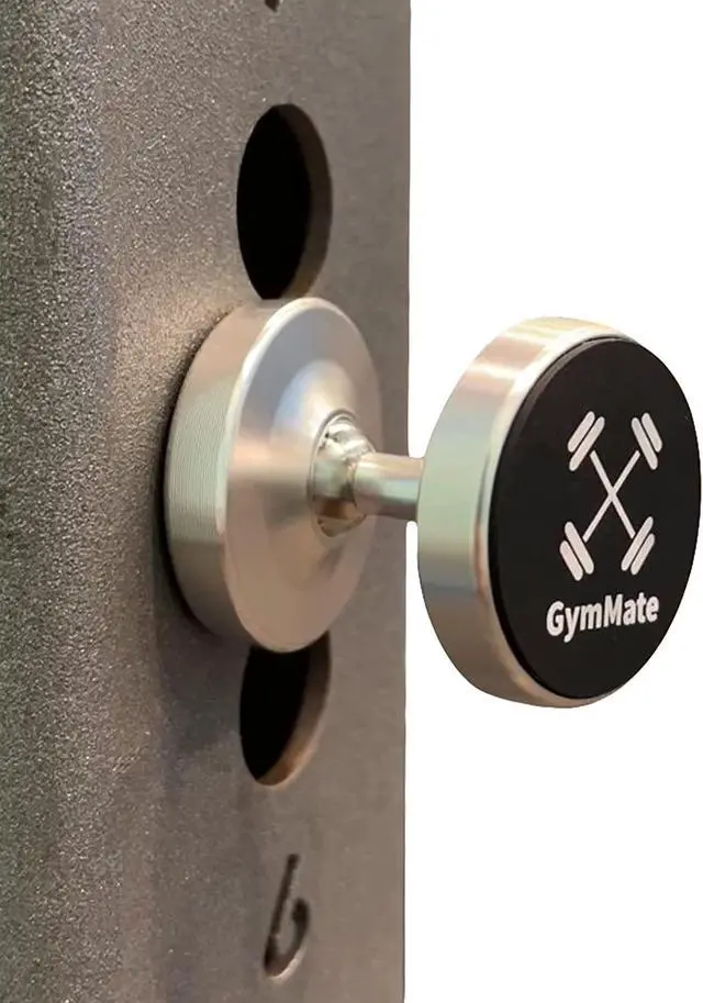 Main image of Gym Mate Dual Magnetic Phone Mount & Holder. Attaches magnetically to Metal Surface. Shoot Hands-Free Videos While Working Out. Strong Joints and Magnets. Compact Size.