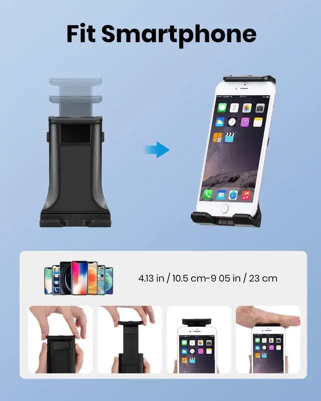 Alt view image 3 of 7 - Tablet Holder for Mic Stand Adjustable Microphone Music Stand Phone Holder Mount Compatible with iPad iPhone Android All 4.7 to 11-inch Tablets & Smartphones Mmsph-1
