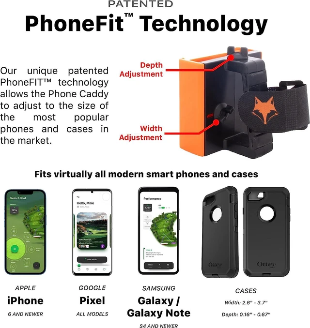 Alt view image 6 of 7 - Phone Caddy and Cigar Holder - Adjustable Cart Mount With Secure Clip - Hands-Free GPS & App Access - Fits All Phones (Black)
