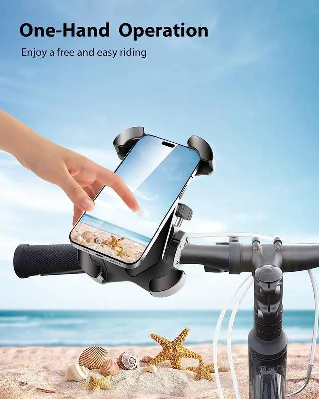 Alt view image 3 of 7 - ORIbox Bike Phone Mount, Motorcycle Handlebar Mount, 360° Rotation Silicone Bicycle Phone Holder,Compatible with All Phone, Solid Black