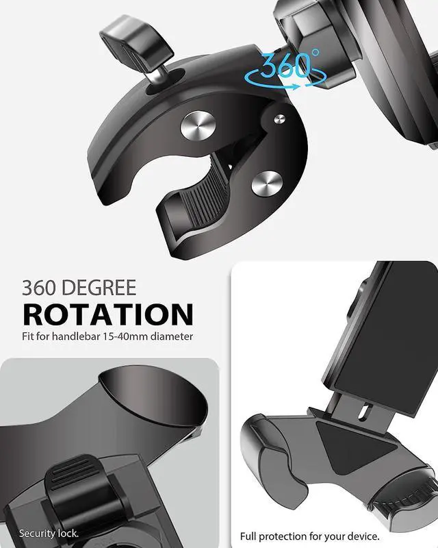 Alt view image 5 of 7 - ORIbox Bike Phone Mount, Motorcycle Handlebar Mount, 360° Rotation Silicone Bicycle Phone Holder,Compatible with All Phone, Solid Black