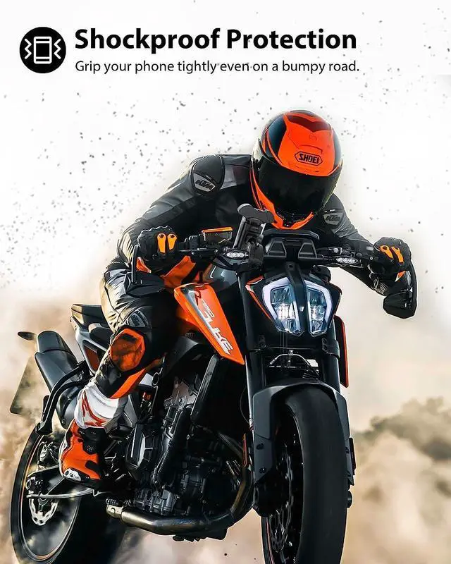 Alt view image 4 of 7 - ORIbox Bike Phone Mount, Motorcycle Handlebar Mount, 360° Rotation Silicone Bicycle Phone Holder,Compatible with All Phone, Solid Black