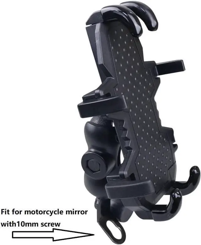 Alt view image 4 of 6 - FUKWUNTO Motorcycle Phone Holder Motorbike Mirror Seat Phone Mount fit for Fork Stem Holes 13mm- 19mm Phone Mount (Style A)