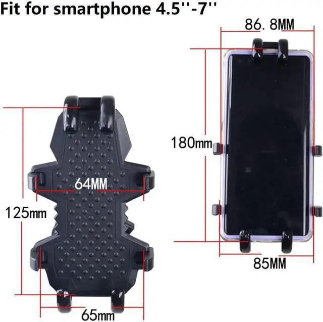 Alt view image 5 of 6 - FUKWUNTO Motorcycle Phone Holder Motorbike Mirror Seat Phone Mount fit for Fork Stem Holes 13mm- 19mm Phone Mount (Style A)