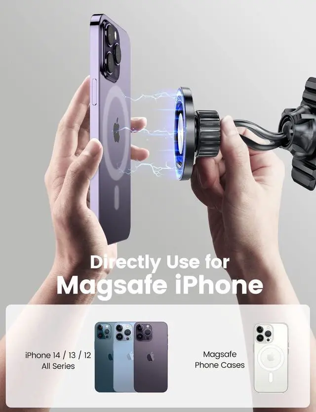 Alt view image 3 of 7 - eSamcore Magnetic Phone Holder for Car, iPhone MagSafe Car Mount Strong Phone Magnet for Car Dashboard Cell Phone Holders for Your Car Fits Mag Safe iPhone 16/15/ 14/13 Pro Max Mini