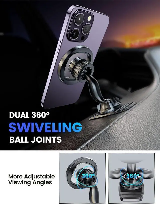 Alt view image 2 of 7 - eSamcore Magnetic Phone Holder for Car, iPhone MagSafe Car Mount Strong Phone Magnet for Car Dashboard Cell Phone Holders for Your Car Fits Mag Safe iPhone 16/15/ 14/13 Pro Max Mini
