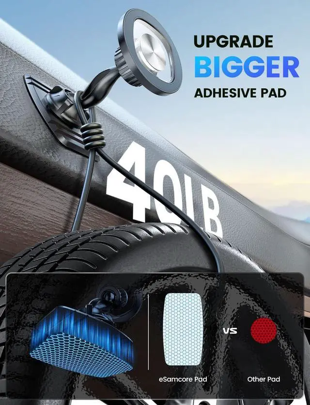 Alt view image 5 of 7 - eSamcore Magnetic Phone Holder for Car, iPhone MagSafe Car Mount Strong Phone Magnet for Car Dashboard Cell Phone Holders for Your Car Fits Mag Safe iPhone 16/15/ 14/13 Pro Max Mini