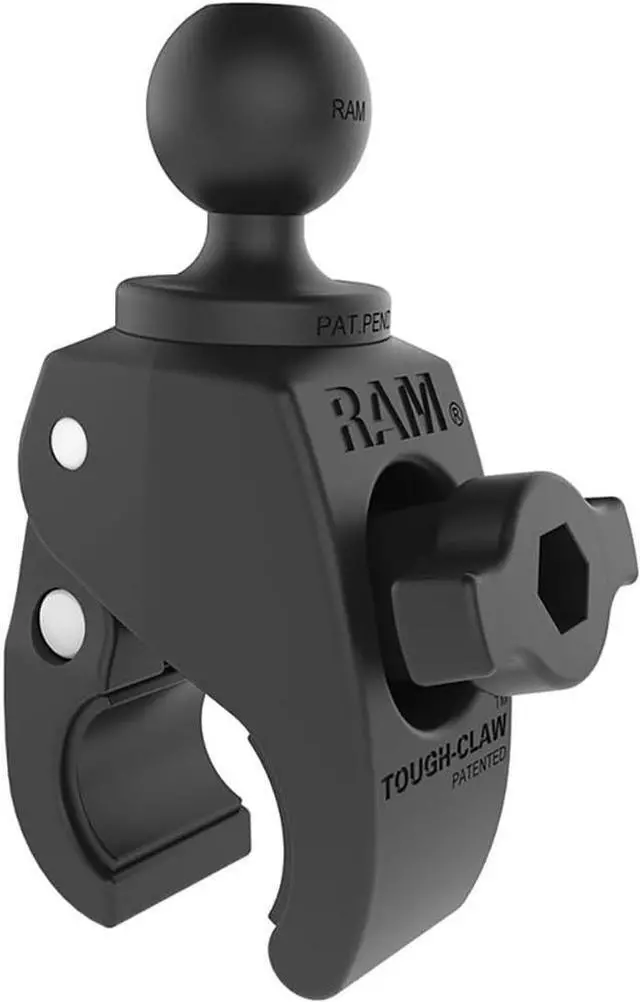 Main image of RAM MOUNTS Tough-Claw Small Clamp Mount Base B Size 1" Ball, Fits 0.625"-1.14" Rails (RAP-B-400U)