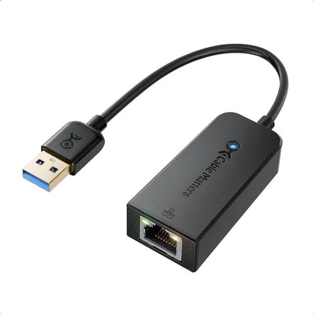 Main image of Cable Matters Plug & Play USB to Ethernet Adapter with PXE, MAC Address Clone Support (USB 3.0 to Gigabit Ethernet, Ethernet to USB, Ethernet Adapter for Laptop) Supporting 10/100/1000Mbps in Black