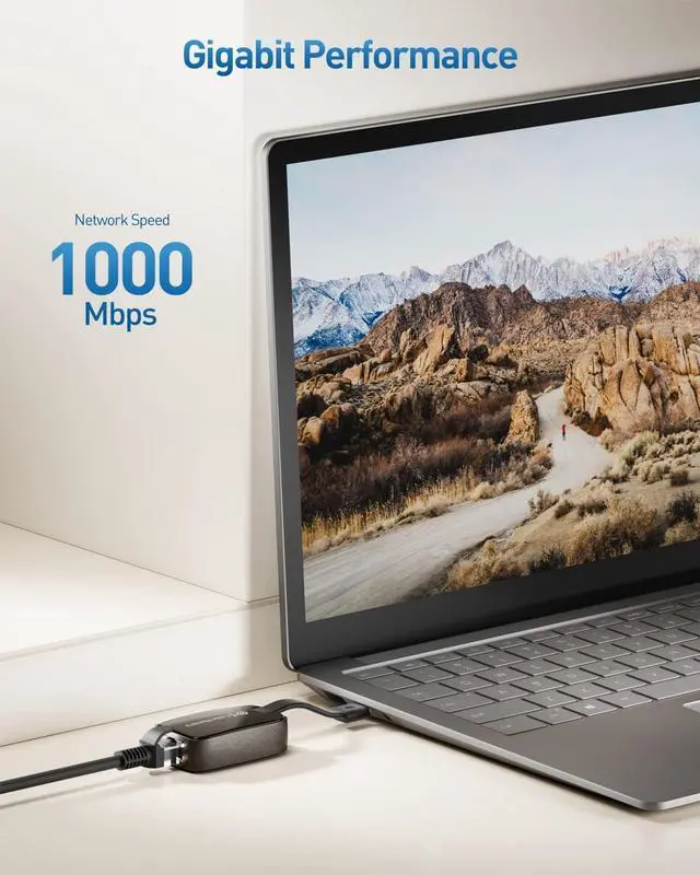 Alt view image 5 of 7 - Cable Matters Portable USB C to Ethernet Adapter Gigabit, Foldable Ethernet to USB C, Thunderbolt to Ethernet Adapter - Thunderbolt 4, USB4 Compatible for MacBook Pro, iPhone 15, 15 Pro, iPad Pro, XPS