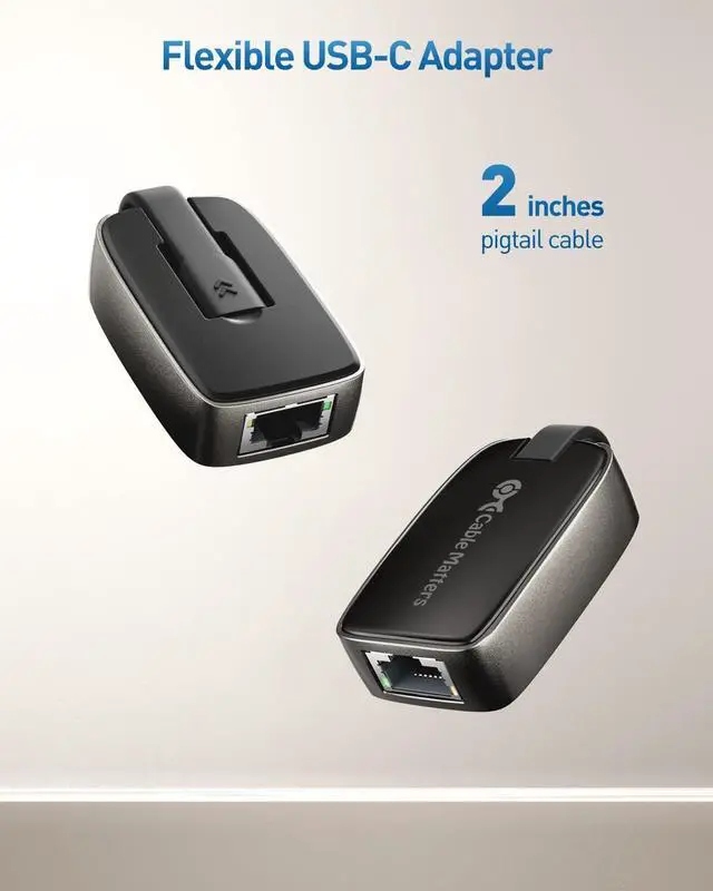 Alt view image 7 of 7 - Cable Matters Portable USB C to Ethernet Adapter Gigabit, Foldable Ethernet to USB C, Thunderbolt to Ethernet Adapter - Thunderbolt 4, USB4 Compatible for MacBook Pro, iPhone 15, 15 Pro, iPad Pro, XPS