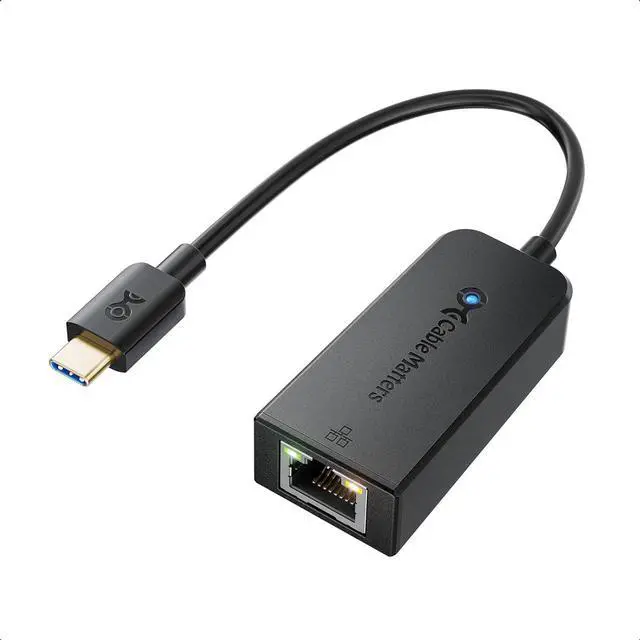 Main image of Cable Matters Plug & Play USB C to Ethernet Adapter with PXE, MAC Address Clone (Thunderbolt to Ethernet Adapter, Gigabit Ethernet to USB C) in Black - Compatible with MacBook Pro, XPS, Surface Pro