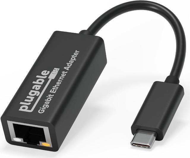 Main image of Plugable USB C to Ethernet Adapter, Fast and Reliable Thunderbolt or USB C to Gigabit Ethernet Adapter, Compatible with Windows, Mac, ChromeOS, Dell XPS, Switch