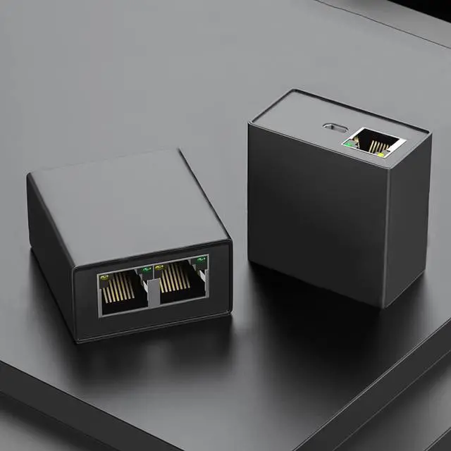 Alt view image 6 of 6 - RJ45 Network Splitter Adapter,1 to 2 Dual Female USB to RJ45 Port LAN Interface Ethernet Socket Connector 8P8C Extender Plug Go Online Simultaneously for Cat5/ 5e / 6/7 Cable