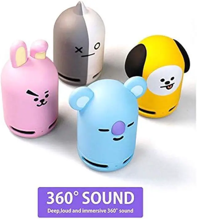 Alt view image 5 of 7 - BT21 Official BTS Friends Duo Bluetooth Stereo Portable Speaker & Figure Set for Home, Outdoors, Travel (Speaker KOYA + Figure RJ)
