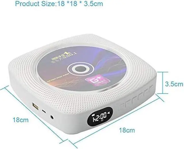 Alt view image 4 of 7 - CD Player, Bluetooth HiFi Speaker, USB Flash Player, AUX line-in Audio Boombox, FM Radio, Portable, Wall Mountable and Desk Stand, with Remote Control