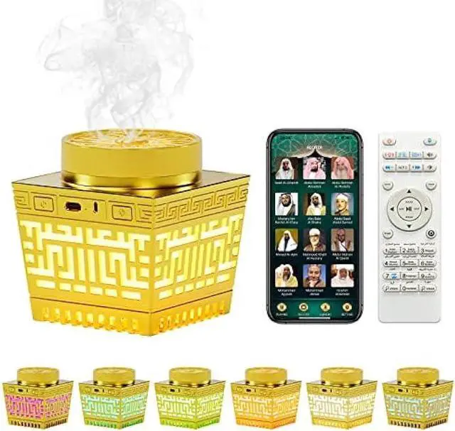 Main image of Telawah Quran Speaker & Mini Incense Burner Bakhoor,Remote Control with 114 Quran Chapters, Multicolor Changing Bluetooth Speaker, Night Light MP3 Music Player with 18 Reciters and 17 Translations