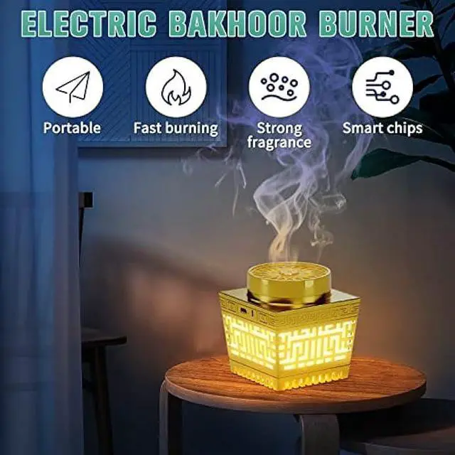 Alt view image 4 of 6 - Telawah Quran Speaker & Mini Incense Burner Bakhoor,Remote Control with 114 Quran Chapters, Multicolor Changing Bluetooth Speaker, Night Light MP3 Music Player with 18 Reciters and 17 Translations
