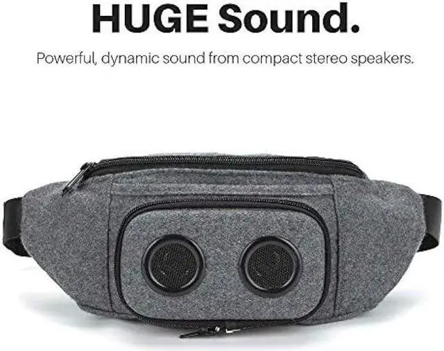 Alt view image 2 of 6 - Fannypack with Speakers. Bluetooth Fanny Pack for Parties/Festivals/Raves/Beach/Boats. Rechargeable, Works with iPhone & Android. (Grey, 2023 Edition)