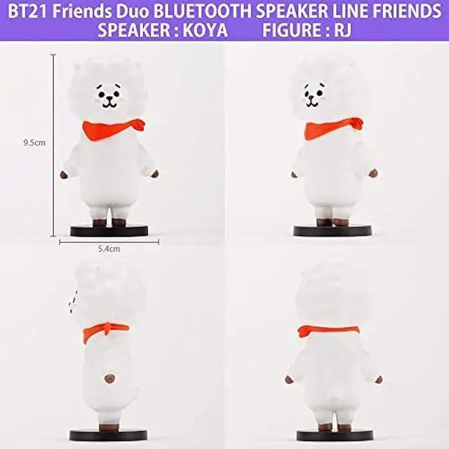 Alt view image 3 of 7 - BT21 Official BTS Friends Duo Bluetooth Stereo Portable Speaker & Figure Set for Home, Outdoors, Travel (Speaker KOYA + Figure RJ)