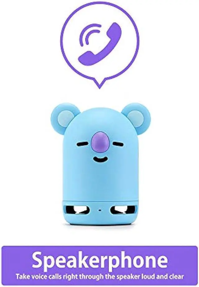 Alt view image 7 of 7 - BT21 Official BTS Friends Duo Bluetooth Stereo Portable Speaker & Figure Set for Home, Outdoors, Travel (Speaker KOYA + Figure RJ)