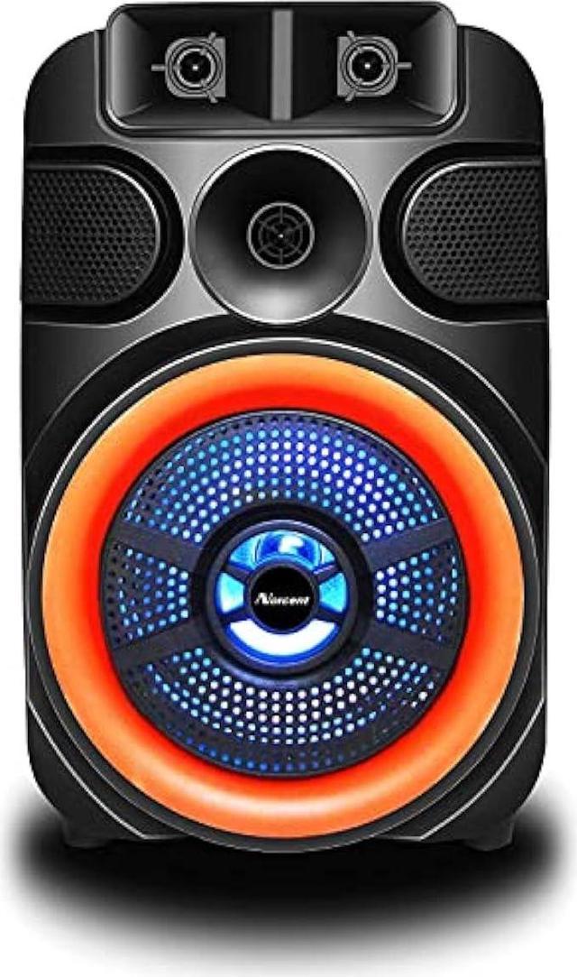 Norcent NSP-805 8'' Portable Bluetooth Speaker with Woofer, Indoor Outdoor  Wireless Speaker with Bluetooth Support FM Radio, USB Port, LED Lights,