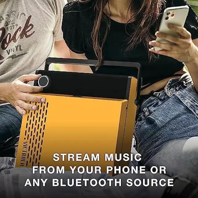 Alt view image 3 of 5 - Victrola Revolution GO 3-Speed Bluetooth Portable Record Player with Built-in Speakers | Black VSC-750SB-BLK