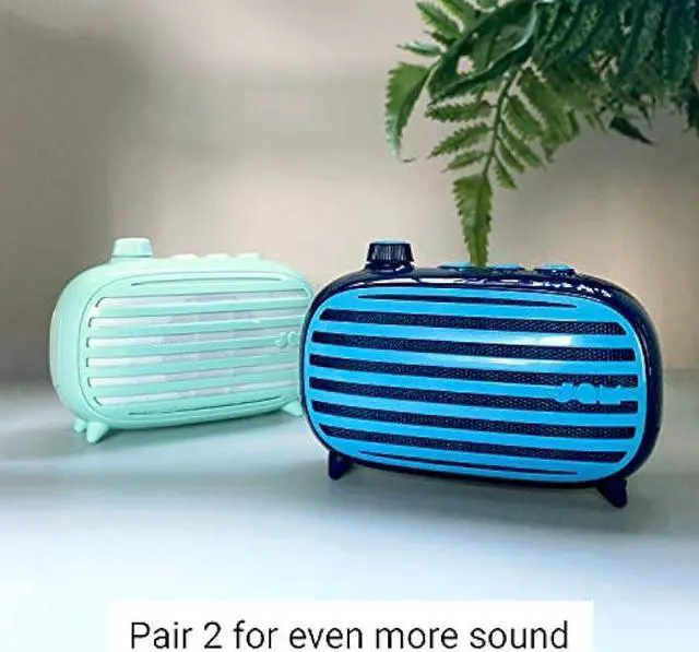 Alt view image 5 of 5 - Jam Retro Classic Blutooth Speaker, 10 Hours Play Time, Aux-in Port, USB Charging, Blue