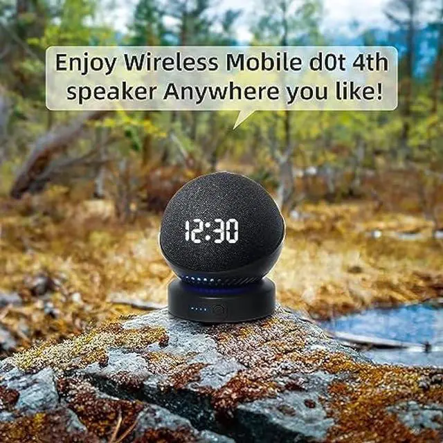 Alt view image 3 of 6 - Battery Base for D0/t 4th & 5th Generation Portable D0/t 5TH Gen and Google Nest WiFi Battery Base Stand, Not Including The Speaker (Black)