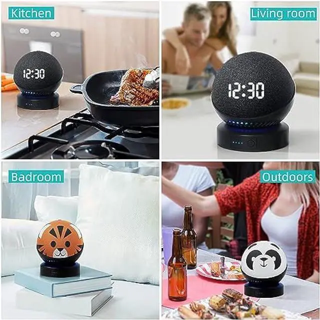 Alt view image 5 of 6 - Battery Base for D0/t 4th & 5th Generation Portable D0/t 5TH Gen and Google Nest WiFi Battery Base Stand, Not Including The Speaker (Black)