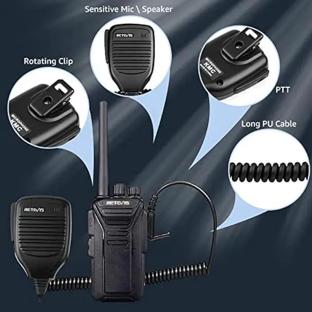 Alt view image 4 of 6 - Retevis RT27 Walkie Talkies,Two Way Radio with Shoulder Speaker Mic,2 Way Radios Long Range,USB Charging Base,Local Alarm,Walkie Talkie for Adults Construction Site School Security(5 Pack)