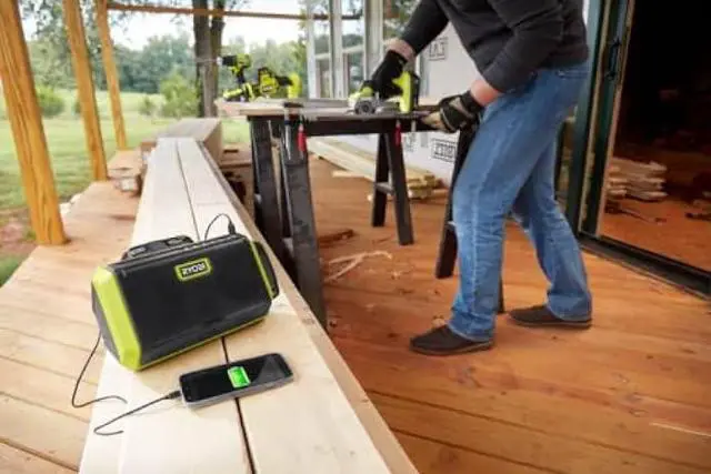 Alt view image 5 of 7 - RYOBI ONE+ 18V Speaker with Bluetooth Wireless Technology with 2.0 Ah Battery and Charger PAD01SB