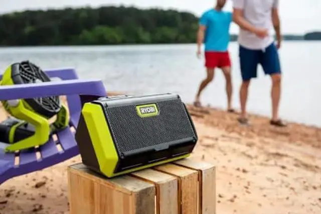 Alt view image 6 of 7 - RYOBI ONE+ 18V Speaker with Bluetooth Wireless Technology with 2.0 Ah Battery and Charger PAD01SB