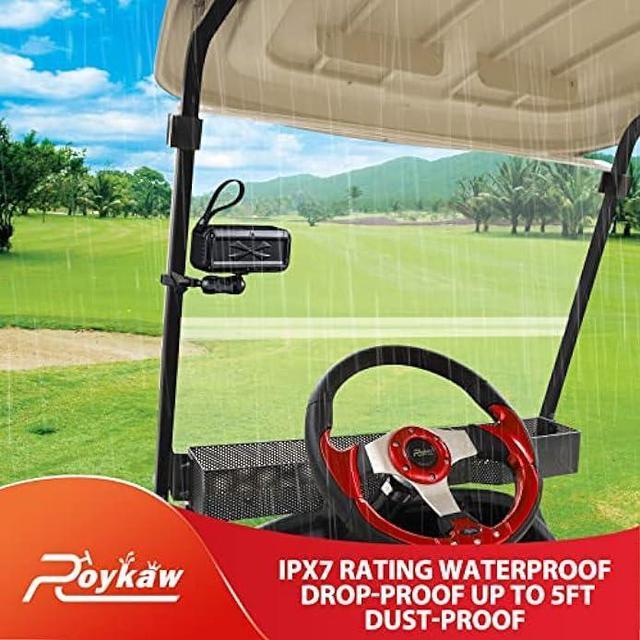 Roykaw Golf Bluetooth Speaker with Mount, Loud Stereo Sound and
