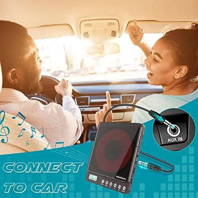 Alt view image 2 of 5 - CD Player Portable, MONODEAL Portable Rechargeable Player with Dual Headphones Jack, Small Anti-Skip CD Player for Car/Travel/Home, Personal CD Player for Adults Kids (Dark Brown)