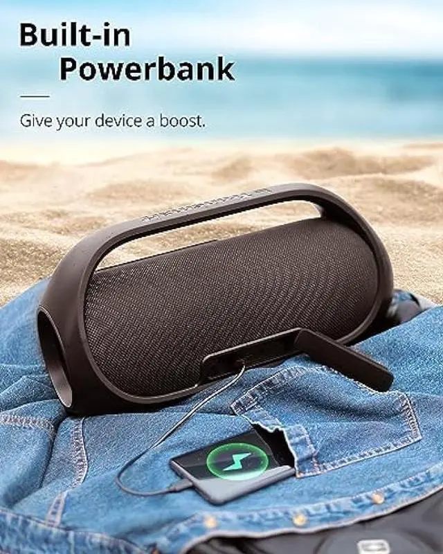 Alt view image 5 of 5 - Tronsmart Bang(Upgraded) 60W Bluetooth Speakers with Subwoofer, IPX6 Waterproof Loud Bluetooth Speaker with 7 LED Color Light, 24H Playtime Bluetooth Portable Speaker with Handle for Outdoor, Party