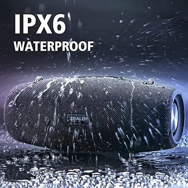 Alt view image 7 of 7 - Bluetooth Speakers,ZEALOT 75W Portable Bluetooth Speakers Loud with BassUp Technology,IPX6 Waterproof Outdoor Speaker with 14,400MAh Big Battery,50H Playtime,EQ,Stereo,Party, Beach Wireless Speaker (S