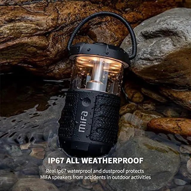 Alt view image 4 of 6 - MIFA Camping Portable Bluetooth Speakers with Led Lantern, TWS, Micro SD Card Slot for Outdoor Life, 20W, Black