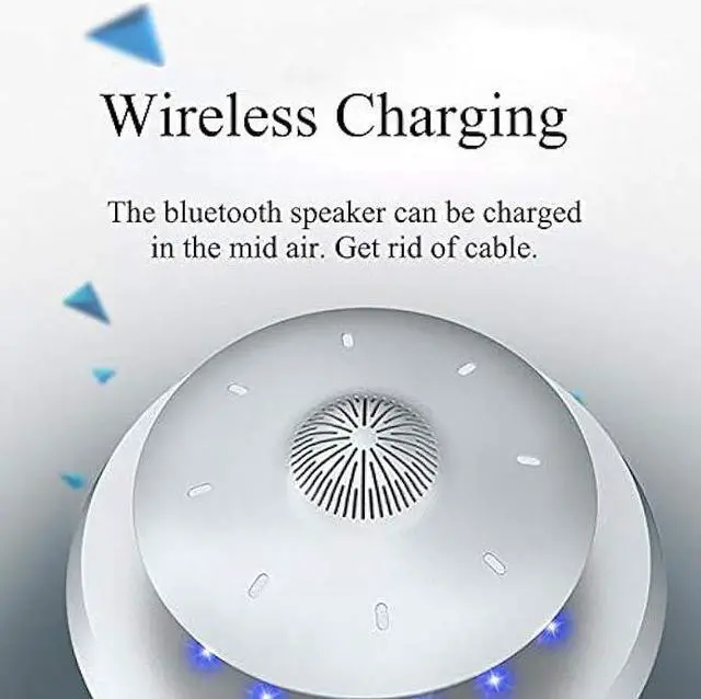 Alt view image 5 of 7 - Izzya Anti-Gravity Flying Saucer Magnetic Floating HQ Bluetooth's Speaker Wireless Charging Seven Color Changeable Modern Night Light, Silver