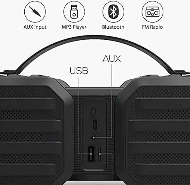 Alt view image 2 of 6 - Dolphin Bluetooth Portable Speaker with AUX and Radio, Small Speaker with Phone Holder (Blue)