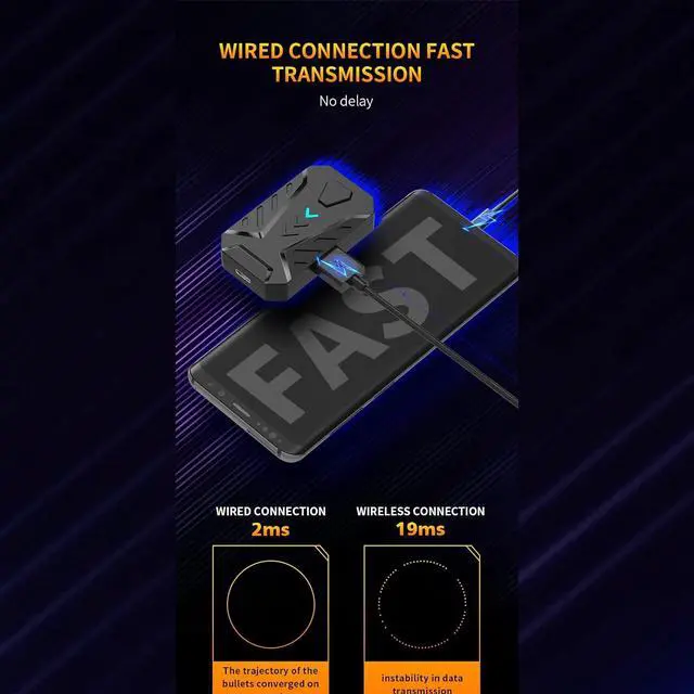 Alt view image 6 of 7 - Zyyini One-Handed Keyboard and Mouse Converter, Gaming Keyboard and Mouse Combination, Keyboard and Mouse Converter Set, Without Emulator, Without delay, with Quick Charging Interface(Black)