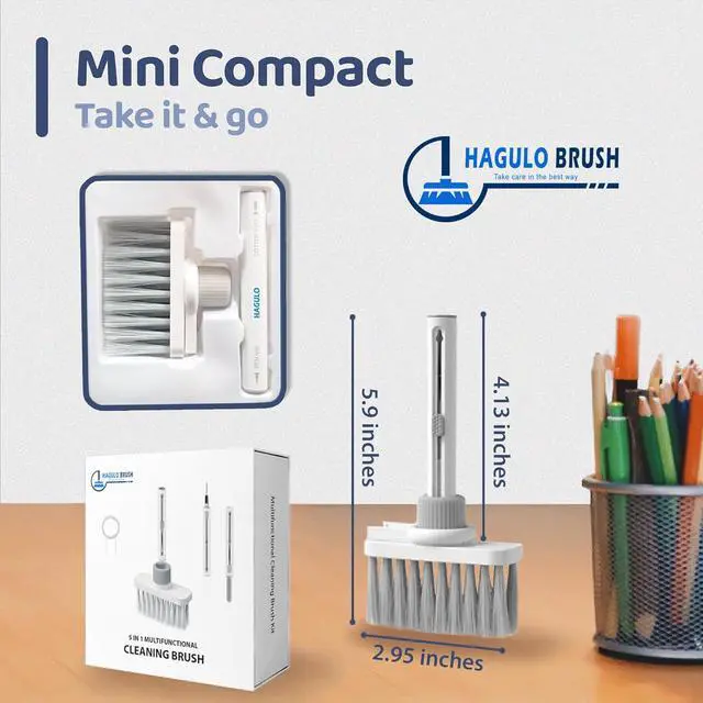 Alt view image 4 of 6 - HAGULO - Soft Brush Keyboard Cleaner 5-in-1 Multi-Function Keyboard Cleaning Tools Computer Cleaning Tools Kit Corner Gap Duster Keycap Puller for Keyboard Earphones Airpods Bluetooth